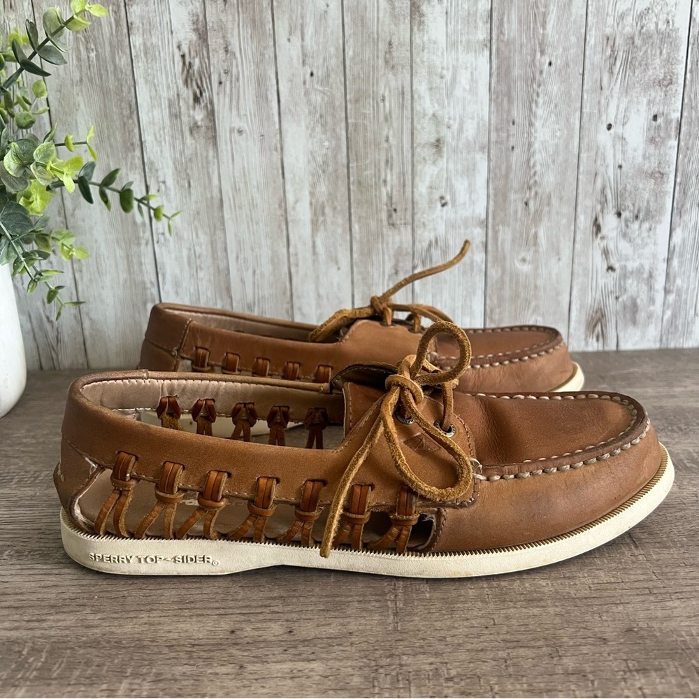 Sperry Woven Leather Boat Shoe Women’s 6.5